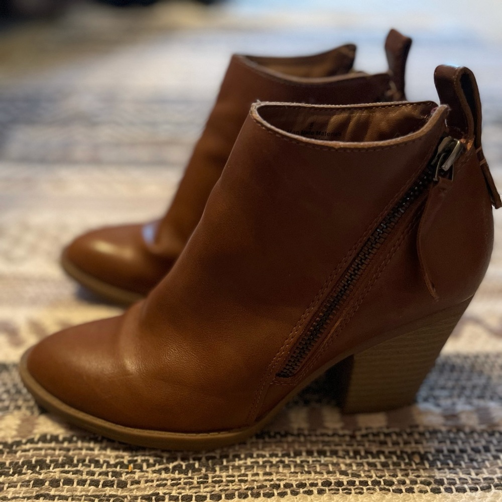 Brown Small Heel Boots